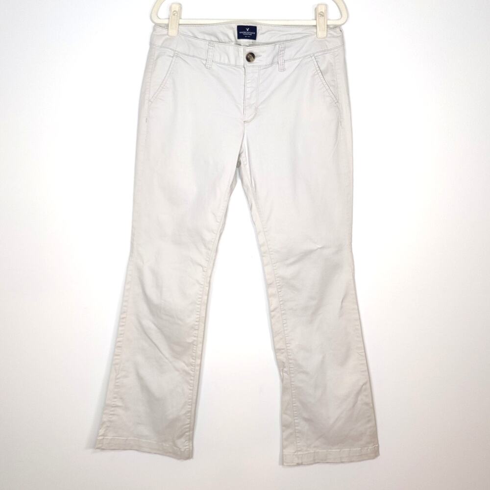 American Eagle Kick Boot Stretch Cotton Twill Pants Ivory Cream Size‎ 12